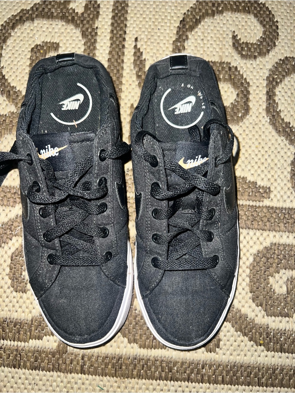Nike Black and White Low-Top Canvas Sneakers